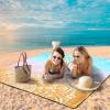 imageBeach Blanket Sandproof Extra Large Beach Mat Adults Waterproof Quick Drying Sand Free Mat Made by Premium Polyester with 4 Stakes ampamp 4 Corner Pockets for Outdoor Travel Camping HikingBbmtlgreenorange