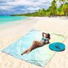 imageBeach Blanket Sandproof Extra Large Beach Mat Adults Waterproof Quick Drying Sand Free Mat Made by Premium Polyester with 4 Stakes ampamp 4 Corner Pockets for Outdoor Travel Camping HikingBbsbwpinkbluegreen