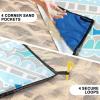 imageBeach Blanket Sandproof Extra Large Beach Mat Adults Waterproof Quick Drying Sand Free Mat Made by Premium Polyester with 4 Stakes ampamp 4 Corner Pockets for Outdoor Travel Camping HikingPaisleybluegreygreen