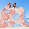 imageBeach Blanket Sandproof Extra Large Beach Mat Adults Waterproof Quick Drying Sand Free Mat Made by Premium Polyester with 4 Stakes ampamp 4 Corner Pockets for Outdoor Travel Camping HikingBlue Flower