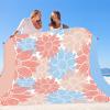 imageBeach Blanket Sandproof Extra Large Beach Mat Adults Waterproof Quick Drying Sand Free Mat Made by Premium Polyester with 4 Stakes ampamp 4 Corner Pockets for Outdoor Travel Camping HikingBlue Flower