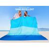 imageBeach Blanket Sandproof Extra Large Beach Mat Adults Waterproof Quick Drying Sand Free Mat Made by Premium Polyester with 4 Stakes ampamp 4 Corner Pockets for Outdoor Travel Camping Hiking3 Blue Striped
