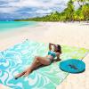 imageBeach Blanket Sandproof Extra Large Beach Mat Adults Waterproof Quick Drying Sand Free Mat Made by Premium Polyester with 4 Stakes ampamp 4 Corner Pockets for Outdoor Travel Camping HikingBbdhbluegreengradient