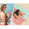 imageBeach Blanket Sandproof Extra Large Beach Mat Adults Waterproof Quick Drying Sand Free Mat Made by Premium Polyester with 4 Stakes ampamp 4 Corner Pockets for Outdoor Travel Camping HikingPink Flowers