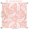 imageBeach Blanket Sandproof Extra Large Beach Mat Adults Waterproof Quick Drying Sand Free Mat Made by Premium Polyester with 4 Stakes ampamp 4 Corner Pockets for Outdoor Travel Camping HikingBbpaisleypink