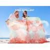 imageBeach Blanket Sandproof Extra Large Beach Mat Adults Waterproof Quick Drying Sand Free Mat Made by Premium Polyester with 4 Stakes ampamp 4 Corner Pockets for Outdoor Travel Camping HikingPink Flowers
