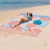 imageBeach Blanket Sandproof Extra Large Beach Mat Adults Waterproof Quick Drying Sand Free Mat Made by Premium Polyester with 4 Stakes ampamp 4 Corner Pockets for Outdoor Travel Camping HikingBlue Flower