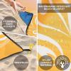 imageBeach Blanket Sandproof Extra Large Beach Mat Adults Waterproof Quick Drying Sand Free Mat Made by Premium Polyester with 4 Stakes ampamp 4 Corner Pockets for Outdoor Travel Camping HikingBbmtlgreenorange