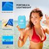 imageBeach Blanket Sandproof Extra Large Beach Mat Adults Waterproof Quick Drying Sand Free Mat Made by Premium Polyester with 4 Stakes ampamp 4 Corner Pockets for Outdoor Travel Camping Hiking3 Blue Striped