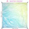 imageBeach Blanket Sandproof Extra Large Beach Mat Adults Waterproof Quick Drying Sand Free Mat Made by Premium Polyester with 4 Stakes ampamp 4 Corner Pockets for Outdoor Travel Camping HikingBbsbwpinkbluegreen