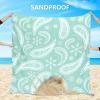imageBeach Blanket Sandproof Extra Large Beach Mat Adults Waterproof Quick Drying Sand Free Mat Made by Premium Polyester with 4 Stakes ampamp 4 Corner Pockets for Outdoor Travel Camping HikingPaisleygreen
