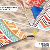 imageBeach Blanket Sandproof Extra Large Beach Mat Adults Waterproof Quick Drying Sand Free Mat Made by Premium Polyester with 4 Stakes ampamp 4 Corner Pockets for Outdoor Travel Camping HikingNation Style1