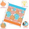 imageBeach Blanket Sandproof Extra Large Beach Mat Adults Waterproof Quick Drying Sand Free Mat Made by Premium Polyester with 4 Stakes ampamp 4 Corner Pockets for Outdoor Travel Camping HikingOrange Flower