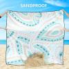 imageBeach Blanket Sandproof Extra Large Beach Mat Adults Waterproof Quick Drying Sand Free Mat Made by Premium Polyester with 4 Stakes ampamp 4 Corner Pockets for Outdoor Travel Camping HikingPaisleybluegreygreen