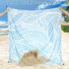 imageBeach Blanket Sandproof Extra Large Beach Mat Adults Waterproof Quick Drying Sand Free Mat Made by Premium Polyester with 4 Stakes ampamp 4 Corner Pockets for Outdoor Travel Camping HikingRippleblue