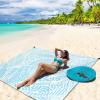 imageBeach Blanket Sandproof Extra Large Beach Mat Adults Waterproof Quick Drying Sand Free Mat Made by Premium Polyester with 4 Stakes ampamp 4 Corner Pockets for Outdoor Travel Camping HikingRippleblue
