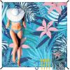 imageBeach Blanket Waterproof Sandproof Beach Mat 79quot X 83quot10x9for 28 Adults Quick Drying Outdoor Picnic Mat Beach Accessories for Travel Camping HikingPalm Leaves Pink Green