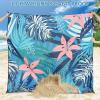 imageBeach Blanket Waterproof Sandproof Beach Mat 79quot X 83quot10x9for 28 Adults Quick Drying Outdoor Picnic Mat Beach Accessories for Travel Camping HikingPalm Leaves Pink Green