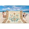 imageBeach Blanket Waterproof Sandproof Beach Mat 79quot X 83quot10x9for 28 Adults Quick Drying Outdoor Picnic Mat Beach Accessories for Travel Camping HikingBeige Sea Turtle  Geometric
