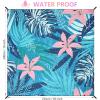 imageBeach Blanket Waterproof Sandproof Beach Mat 79quot X 83quot10x9for 28 Adults Quick Drying Outdoor Picnic Mat Beach Accessories for Travel Camping HikingPalm Leaves Pink Green