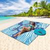 imageBeach Blanket Waterproof Sandproof Beach Mat 79quot X 83quot10x9for 28 Adults Quick Drying Outdoor Picnic Mat Beach Accessories for Travel Camping HikingBlue Sea Turtle  Line Base