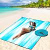 imageBeach Blanket Waterproof Sandproof Beach Mat 79quot X 83quot10x9for 28 Adults Quick Drying Outdoor Picnic Mat Beach Accessories for Travel Camping HikingBlue and White Splattered With Color