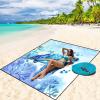 imageBeach Blanket Waterproof Sandproof Beach Mat 79quot X 83quot10x9for 28 Adults Quick Drying Outdoor Picnic Mat Beach Accessories for Travel Camping HikingBlueturtle