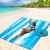 imageBeach Blanket Waterproof Sandproof Beach Mat 79quot X 83quot10x9for 28 Adults Quick Drying Outdoor Picnic Mat Beach Accessories for Travel Camping HikingBlue and White Stripes