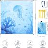 imageBeach Blanket Waterproof Sandproof Beach Mat 79quot X 83quot10x9for 28 Adults Quick Drying Outdoor Picnic Mat Beach Accessories for Travel Camping Hiking3djellyfish