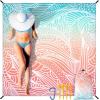 imageBeach Blanket Waterproof Sandproof Beach Mat 79quot X 83quot10x9for 28 Adults Quick Drying Outdoor Picnic Mat Beach Accessories for Travel Camping HikingWater Ripplespink Green White Gradient