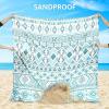 imageBeach Blanket Waterproof Sandproof Beach Mat 79quot X 83quot10x9for 28 Adults Quick Drying Outdoor Picnic Mat Beach Accessories for Travel Camping HikingBoho Style Green