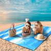 imageBeach Blanket Waterproof Sandproof Beach Mat 79quot X 83quot10x9for 28 Adults Quick Drying Outdoor Picnic Mat Beach Accessories for Travel Camping HikingBlue and White Stripes