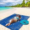 imageBeach Blanket Waterproof Sandproof Beach Mat 79quot X 83quot10x9for 28 Adults Quick Drying Outdoor Picnic Mat Beach Accessories for Travel Camping HikingBluesun