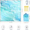 imageBeach Blanket Waterproof Sandproof Beach Mat 79quot X 83quot10x9for 28 Adults Quick Drying Outdoor Picnic Mat Beach Accessories for Travel Camping HikingWavy Line  Bluegreen Gradient