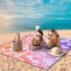 imageBeach Blanket Waterproof Sandproof Beach Mat 79quot X 83quot10x9for 28 Adults Quick Drying Outdoor Picnic Mat Beach Accessories for Travel Camping HikingBig Flowerorange and Purple Gradient