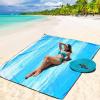 imageBeach Blanket Waterproof Sandproof Beach Mat 79quot X 83quot10x9for 28 Adults Quick Drying Outdoor Picnic Mat Beach Accessories for Travel Camping HikingBluegreen Tinted Gradation
