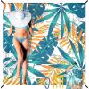 imageBeach Blanket Sandproof Extra Large Beach Mat Adults Waterproof Quick Drying Sand Free Mat Made by Premium Polyester with 4 Stakes ampamp 4 Corner Pockets for Outdoor Travel Camping HikingZlywhitegreenyellow