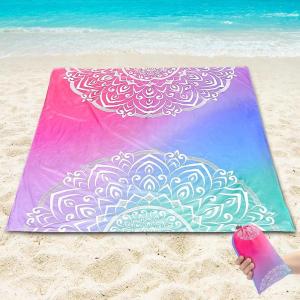 imageBeach Blanket Sandproof Extra Large Beach Mat Adults Waterproof Quick Drying Sand Free Mat Made by Premium Polyester with 4 Stakes ampamp 4 Corner Pockets for Outdoor Travel Camping HikingMandarins