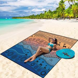 imageBeach Blanket Waterproof Sandproof Beach Mat 79quot X 83quot10x9for 28 Adults Quick Drying Outdoor Picnic Mat Beach Accessories for Travel Camping HikingTribepink Blue