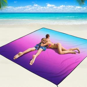 imageBeach Blanket Waterproof Sandproof Beach Mat 79quot X 83quot10x9for 28 Adults Quick Drying Outdoor Picnic Mat Beach Accessories for Travel Camping HikingGradientbluepurple