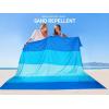 imageBeach Blanket Sandproof Extra Large Beach Mat Adults Waterproof Quick Drying Sand Free Mat Made by Premium Polyester with 4 Stakes amp 4 Corner Pockets for Outdoor Travel Camping Hiking5 Blue Striped