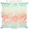 imageBeach Blanket Sandproof Extra Large Beach Mat Adults Waterproof Quick Drying Sand Free Mat Made by Premium Polyester with 4 Stakes amp 4 Corner Pockets for Outdoor Travel Camping HikingPslgreenorange