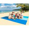 imageBeach Blanket Sandproof Extra Large Beach Mat Adults Waterproof Quick Drying Sand Free Mat Made by Premium Polyester with 4 Stakes amp 4 Corner Pockets for Outdoor Travel Camping Hiking3 Blue Striped