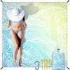 imageBeach Blanket Sandproof Extra Large Beach Mat Adults Waterproof Quick Drying Sand Free Mat Made by Premium Polyester with 4 Stakes amp 4 Corner Pockets for Outdoor Travel Camping HikingBbsbwpinkbluegreen