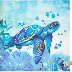 imageBeach Blanket Sandproof Extra Large Beach Mat Adults Waterproof Quick Drying Sand Free Mat Made by Premium Polyester with 4 Stakes amp 4 Corner Pockets for Outdoor Travel Camping HikingSee Turtle