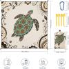 imageBeach Blanket Waterproof Sandproof Beach Mat 79 X 8310x9for 28 Adults Quick Drying Outdoor Picnic Mat Beach Accessories for Travel Camping HikingBeige Sea Turtle  Mandala