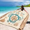 imageBeach Blanket Waterproof Sandproof Beach Mat 79 X 8310x9for 28 Adults Quick Drying Outdoor Picnic Mat Beach Accessories for Travel Camping HikingBeige Sea Turtle  Geometric