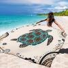 imageBeach Blanket Waterproof Sandproof Beach Mat 79 X 8310x9for 28 Adults Quick Drying Outdoor Picnic Mat Beach Accessories for Travel Camping HikingBeige Sea Turtle  Mandala