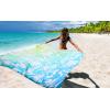 imageBeach Blanket Waterproof Sandproof Beach Mat 79 X 8310x9for 28 Adults Quick Drying Outdoor Picnic Mat Beach Accessories for Travel Camping HikingBig Flowerblue and Green Gradient