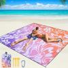 imageBeach Blanket Waterproof Sandproof Beach Mat 79 X 8310x9for 28 Adults Quick Drying Outdoor Picnic Mat Beach Accessories for Travel Camping HikingBig Flowerorange and Purple Gradient